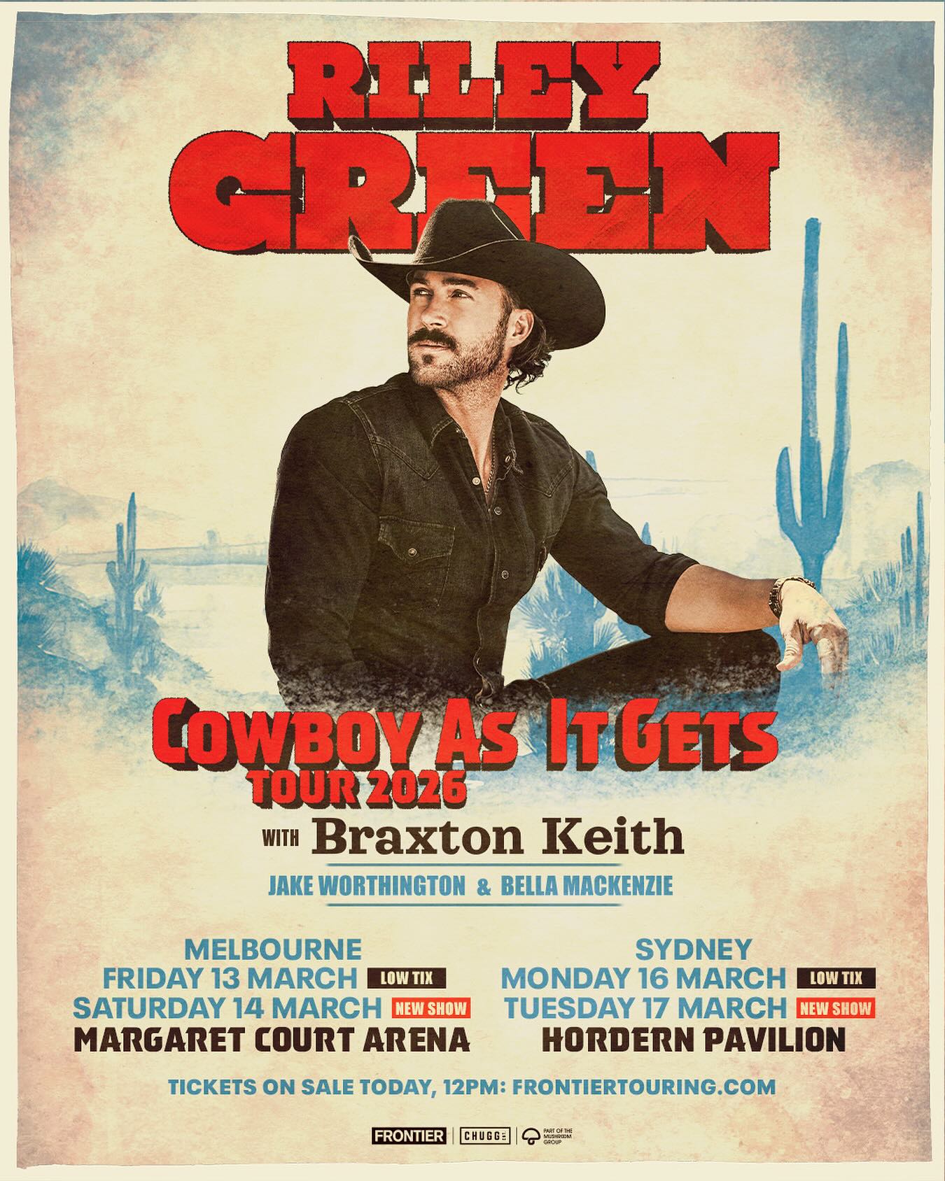 Riley Green Cowboy As It Gets Tour Poster 2026